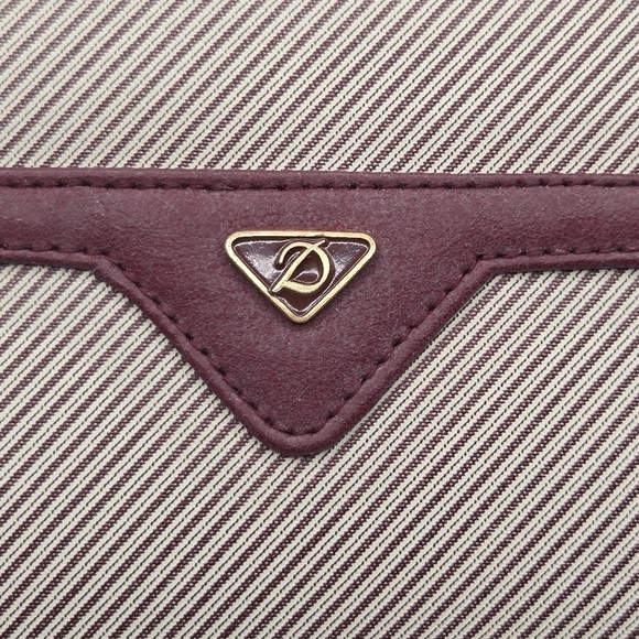 Vintage Leather Maroon Travel Cosmetics Bag Red Velvet Inner Pockets - Picture 6 of 7